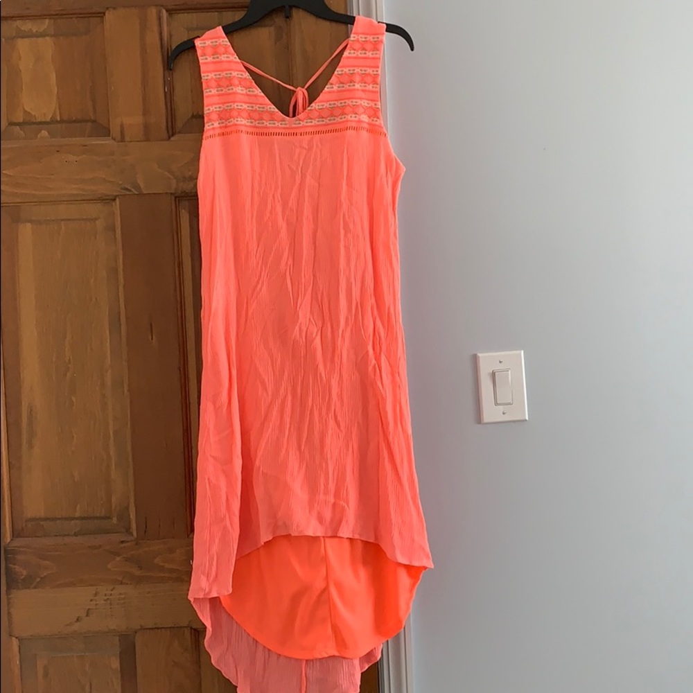 Coral Summer High low dress